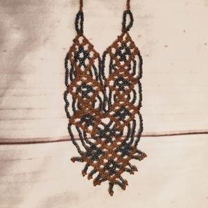 Orange & Blue Beaded Moroccan necklace NWOT